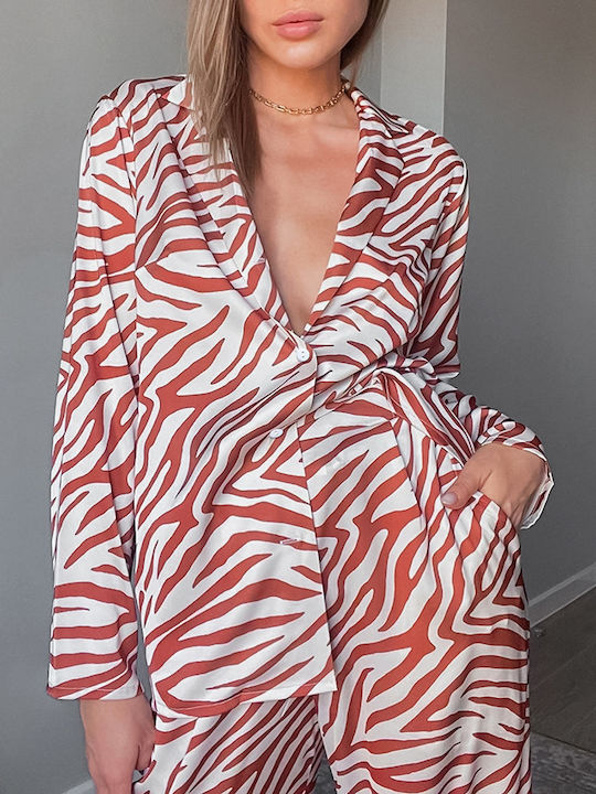 La Lolita Amsterdam Χειμερινό Γυναικείο Σετ Πιτζάμας Καφέ Elena