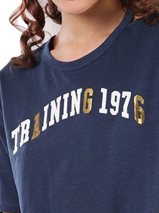 Summer Mini Athletic Dress T-Shirt Short Sleeve Blue