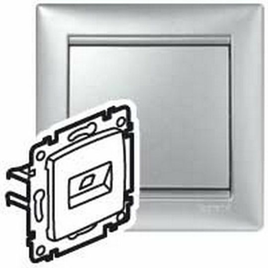 Legrand Valena Μονή Πρίζα Δικτύου RJ45 χωρίς Πλαίσιο Τύπου Cat6 σε Ασημί Χρώμα 770246