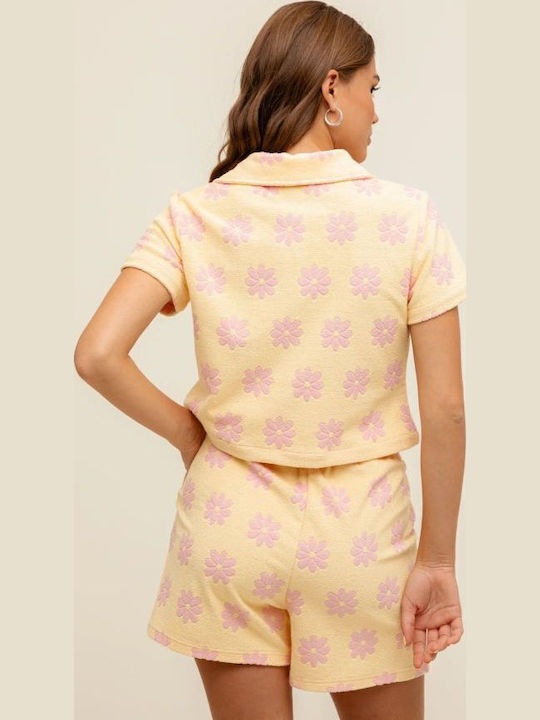 Mâneca scurta Femei Cămașă Roz Floral