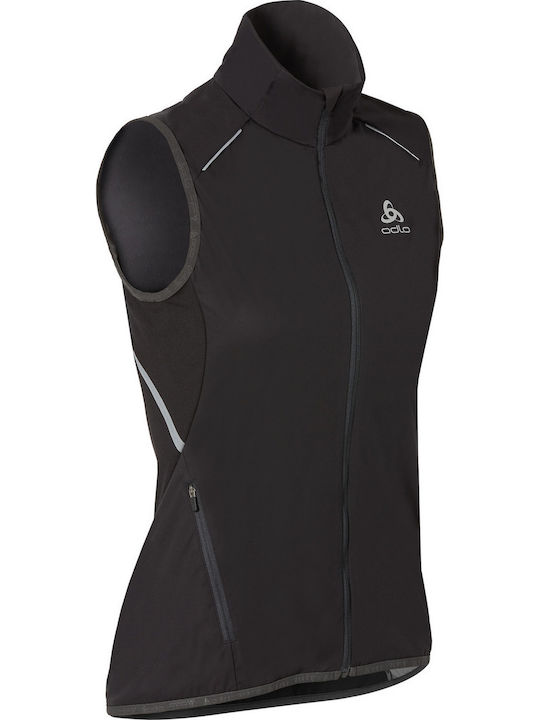 Damen Ärmelloses Lauf-Wasserdichtes Jacke Schwarz