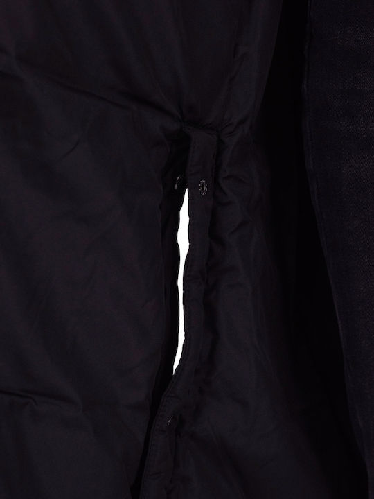 ICHI Women's Long Puffer Jacket for Spring or Autumn Black