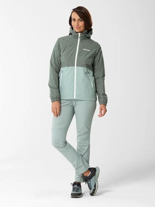 ACCESS W Women's for Hiking Short Puffer Jacket Waterproof for Winter with Hood Gray