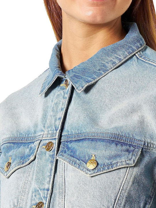 Women's Short Jean Jacket for Spring or Autumn Blue