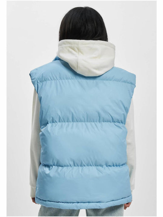 Def Kurz Damen Ärmellos Puffer Jacke Blau