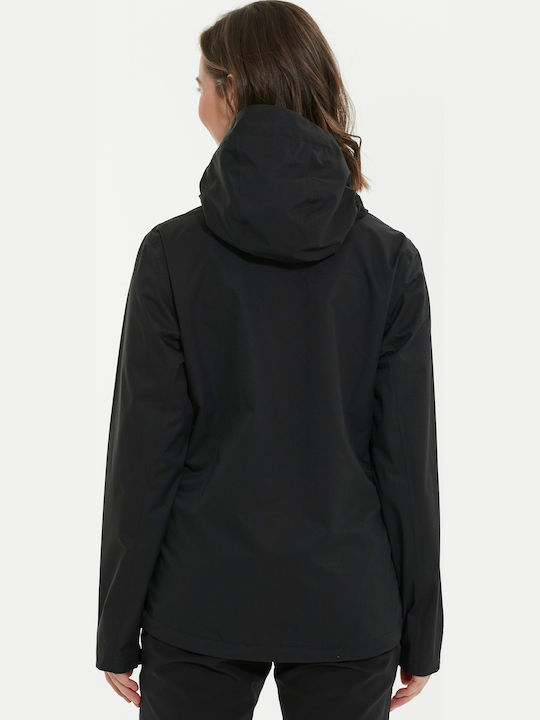 Kurz Damen Puffer Jacke Winddicht Schwarz