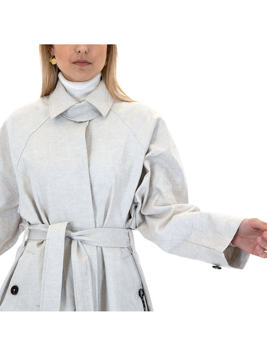 Women's Grey Gabardine Coat