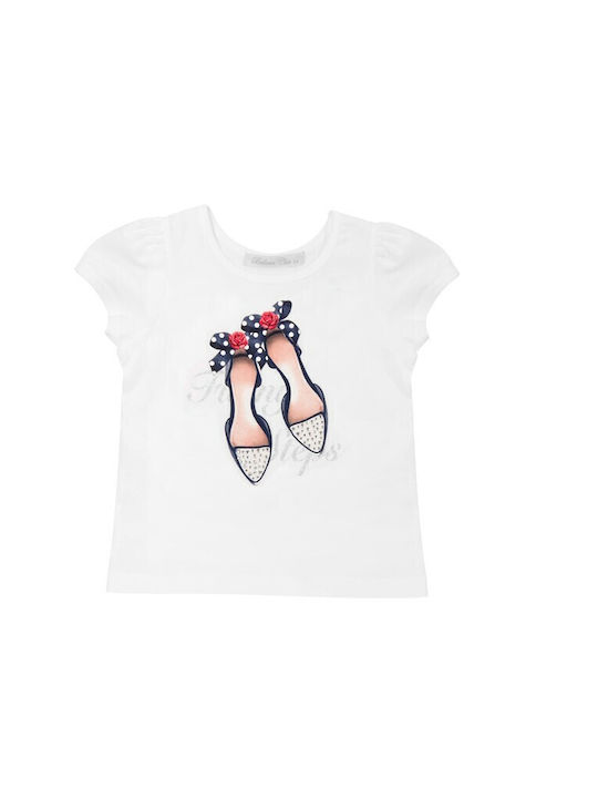 Balloon Chic Kids Blouse Short Sleeve White