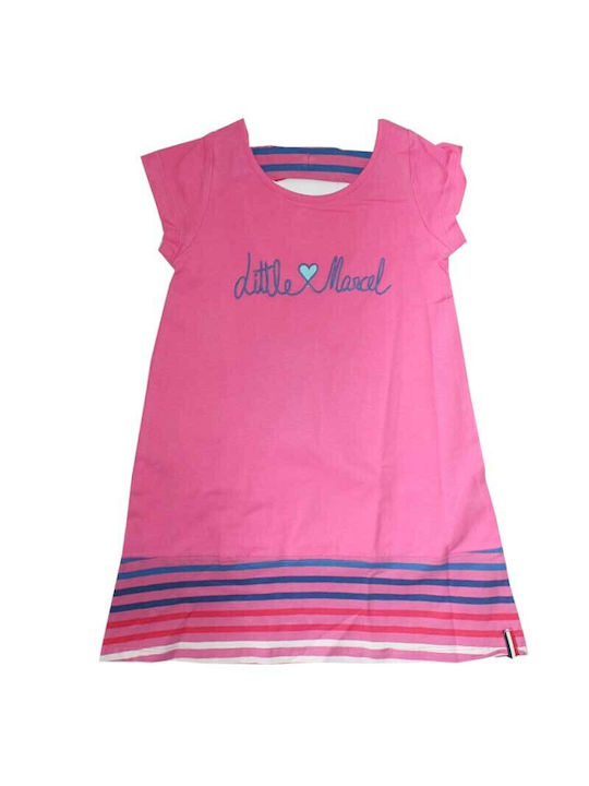 Little Marcel Kids Dress Striped Short Sleeve Fuchsia