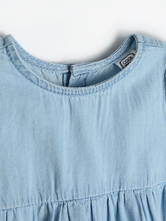 Cool Club Mädchen Kleid Denim Kurzärmelig Blau