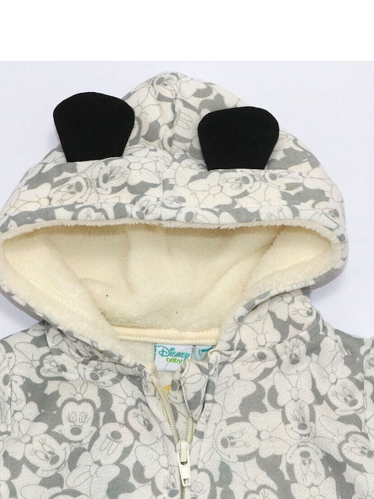 Disney Cardigan pentru copii Hanorace Fleece cu glugă Alb