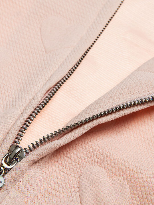 Alouette Hooded Sweatshirt with Zipper Pink