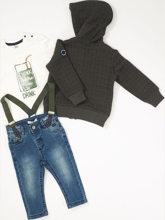 Kids Sweatshirt Cardigan with Hood Black