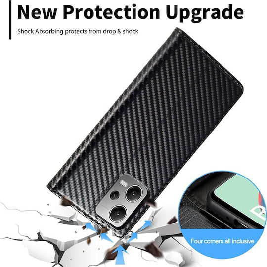 Redmi Note Book Δερματίνης Μαύρο (Redmi Note 12 Pro / Poco X5 Pro)
