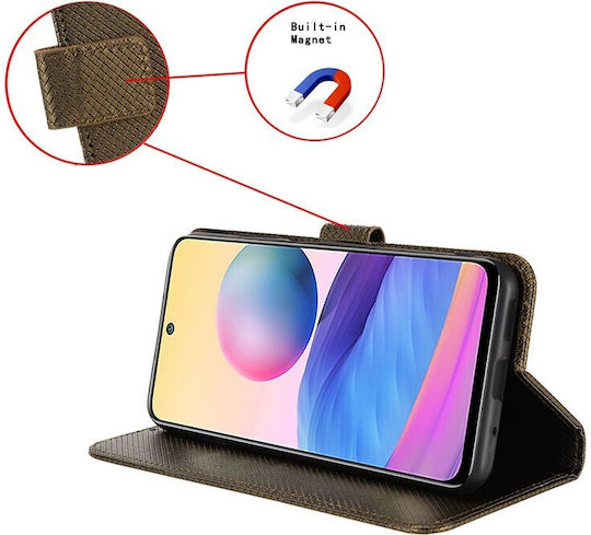 Diamond Leather Wallet Δερματίνης Καφέ (OnePlus 11)
