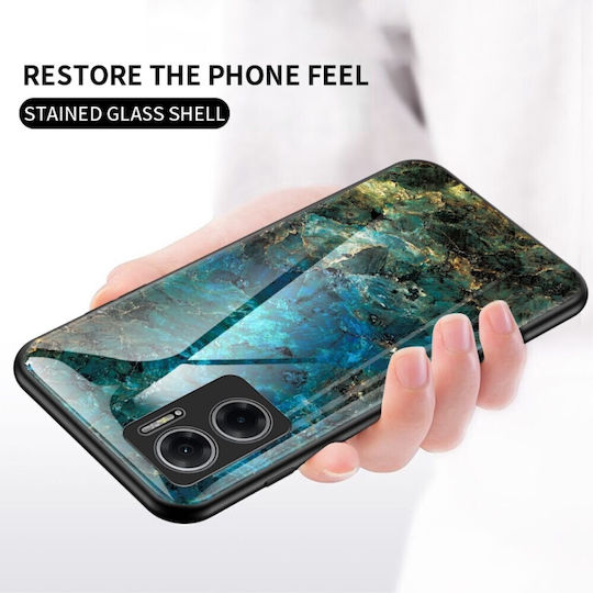 дизайн Marble Задна корица Закалено стъкло / Силикон Многоцветен (Redmi 10 5G)