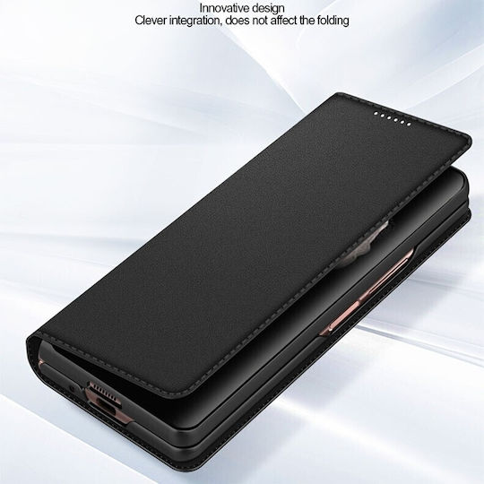 Split Type Horizontal Buchen Sie Synthetisches Leder Schwarz (Galaxy Z Fold4)