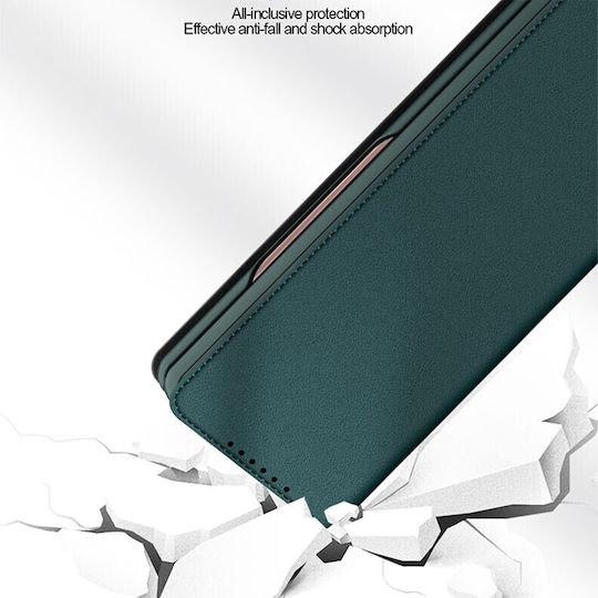 Split Type Horizontal Buchen Sie Synthetisches Leder Schwarz (Galaxy Z Fold4)