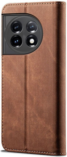 Denim Texture Book Δερματίνης Καφέ (OnePlus 11)