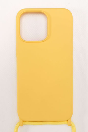 Luigi Back Cover Σιλικόνης με Λουράκι Κίτρινο (iPhone 13 Pro Max)