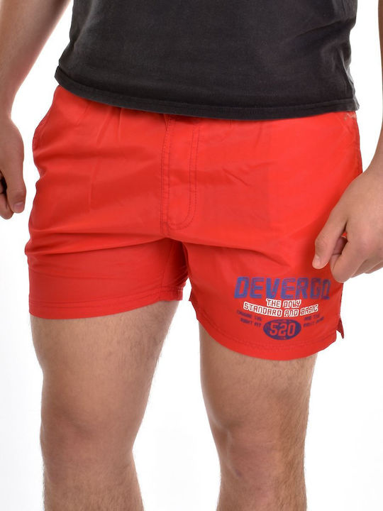 Devergo Men's Swimwear Shorts Red with Patterns