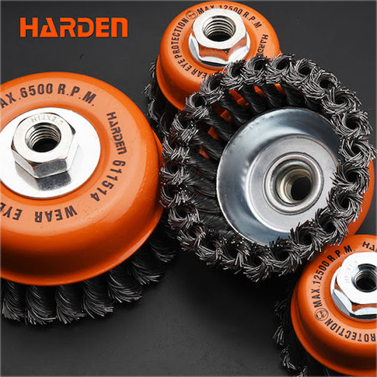 Harden 611512 Συρματόβουρτσα Καμπάνα με Κοτσίδες για Γωνιακό Τροχό 75mm