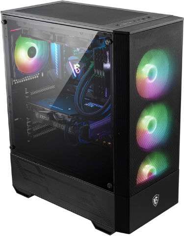 Vengeance Shadow V4 MSI Edition Gaming Desktop PC Ryzen 5 5500 16GB DDR4 512GB SSD GeForce RTX 4060 Kein Betriebssystem und MSI G2422 Monitor