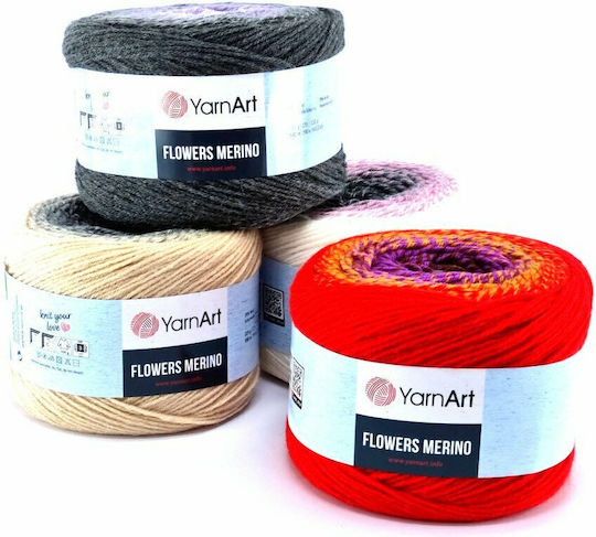 YarnArt Flowers Merino Mixed Brown Red Yellow Cream 225m 225g