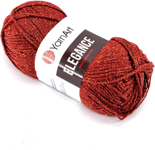 Elegance Metallic Synthetic Red 50m 500g Knitting Yarn