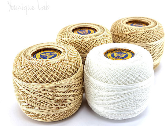 Petalouda Strickgarn Spitzenfaden Baumwolle Beiges 680m 50g