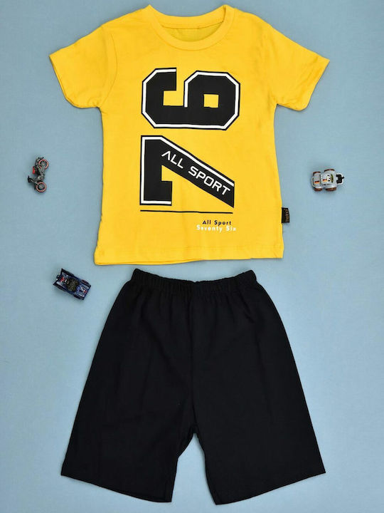 Potre Kids Set with Shorts Summer 2pcs Yellow