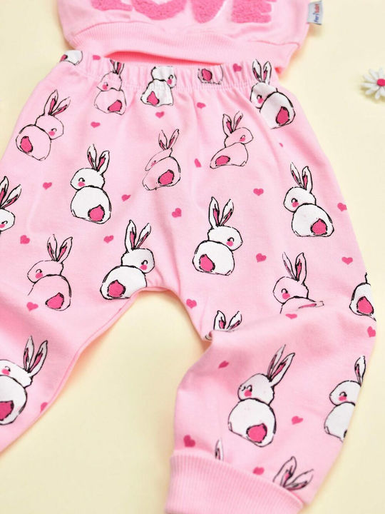Kinder-Set mit Hose Winter 2Stück Rosa Love