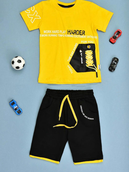 Potre Kinder Set mit Shorts Sommer 2Stück Gelb