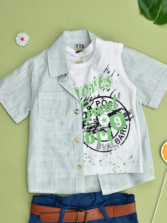 Kinder-Set mit Shorts Sommer 3Stück Grün