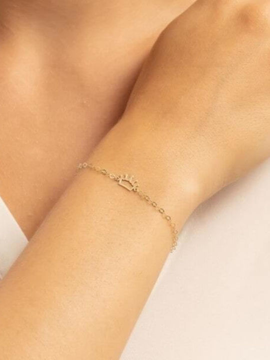 Eforo Kids Bracelet Chain from Gold 14K with Crown