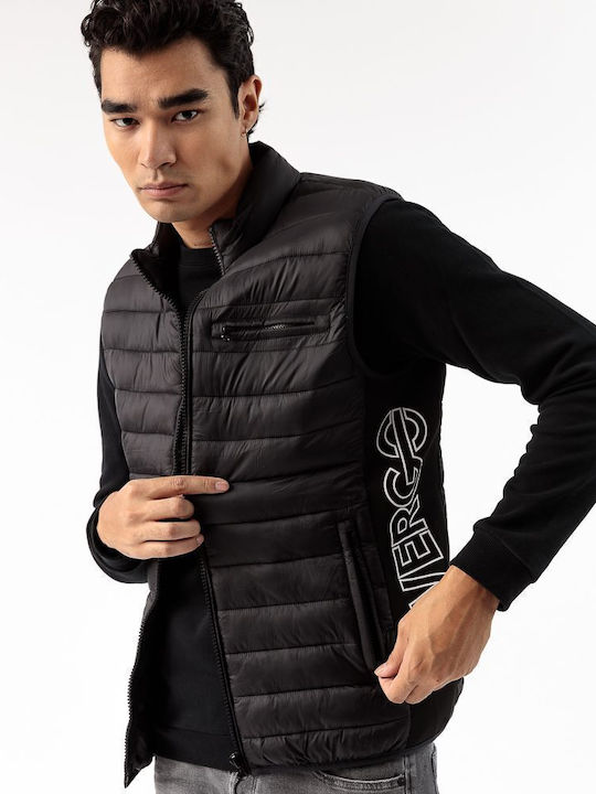 Ärmellos Winter Jacke Puffer Schwarz
