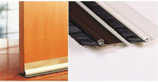 Viosarp Stafflex Door Draft Stopper Adhesive Tape for Door with Brush in Brown Color