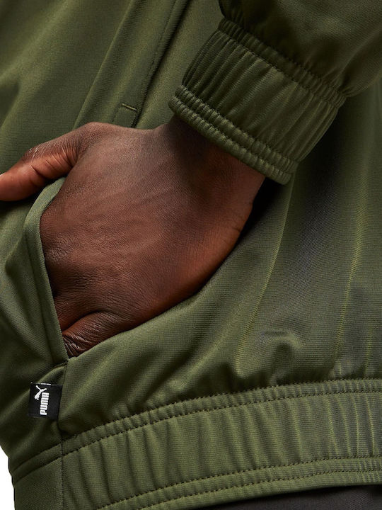 Poly Tracksuit Glossy with Elastic Khaki