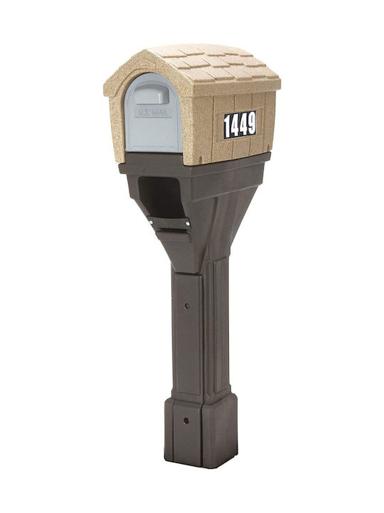 Outdoor Mailbox Plastic in Beige Color 60.9x33x129.5cm