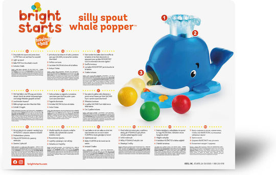 Bright Starts Tierchen Silly Spout Whale Popper mit Musik, Licht und Geräuschen für 6++ Monate