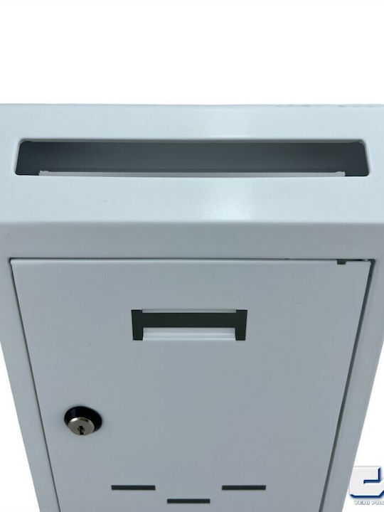 Cab Outdoor Mailbox Metallic in White Color 20x5.5x30cm