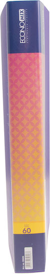 Economix Clipboard Flexible with 60 plastic sleeves Slides for Paper A4 Purple 1pcs