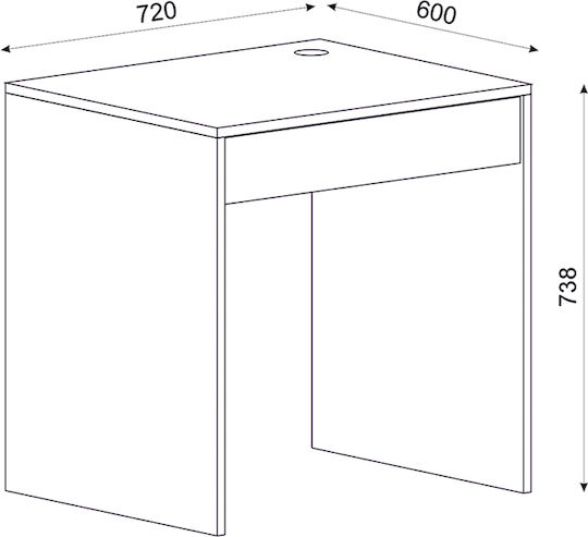 Desk Mida Wooden White 72x60x73.8cm