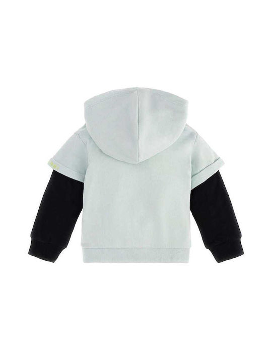 Guess Kids Sweatshirt with Hood and Pocket Turquoise