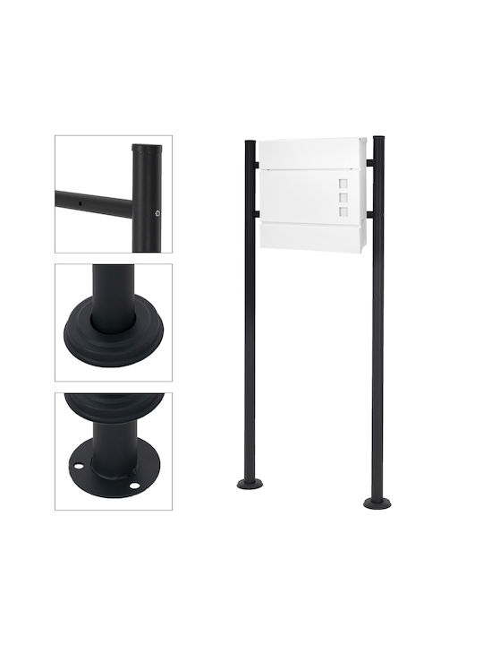 ECD Germany Cutie Poștală pentru Exterior Inox în Culoarea Alb 37x10.5x36.5cm