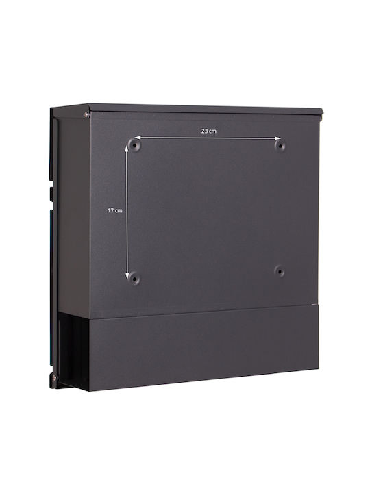 ML-Design Γραμματοκιβώτιο Inox σε Γκρι Χρώμα 37x36.5x11cm