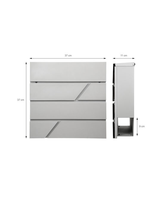 ML-Design Cutie Poștală pentru Exterior Inox în Culoarea Gri 37x11x37cm