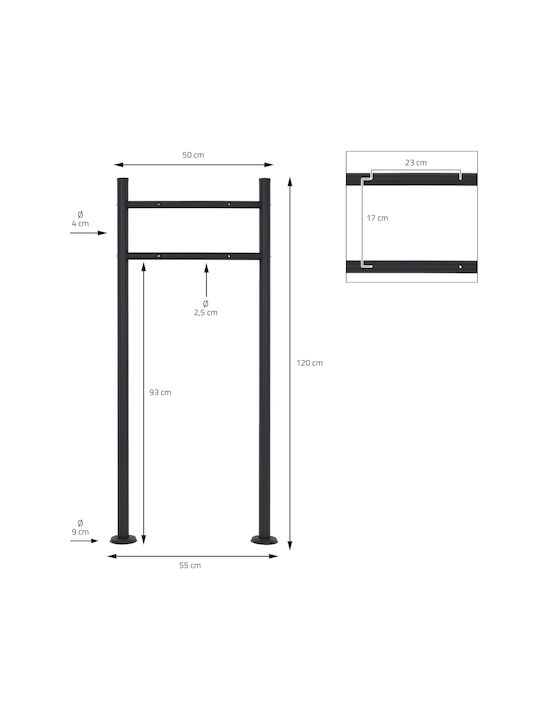 ECD Germany Cutie Poștală pentru Exterior Inox în Culoarea Alb 37x10.5x36.5cm