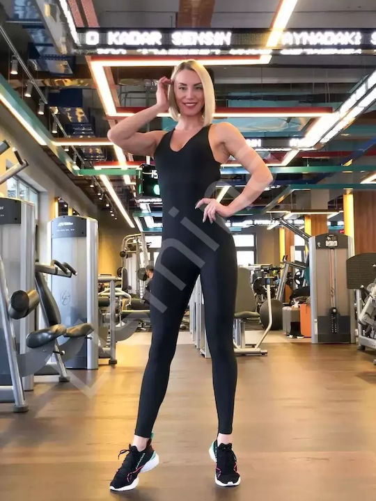 Women's Sleeveless One-piece Suit Black