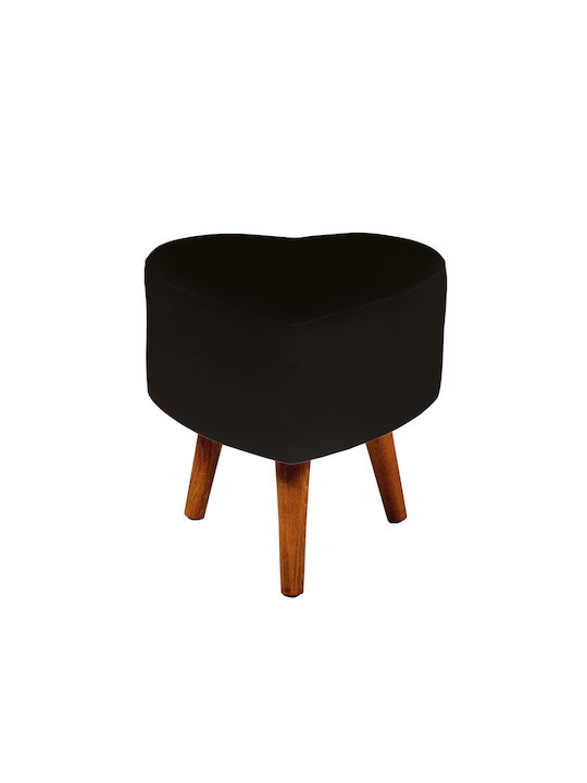 Stool For Living Room Upholstered with Fabric Hogan Black 35x35x41cm